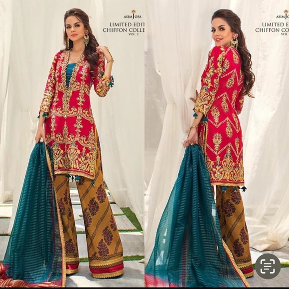 Asim Jofa semi formal Pakistani suit - Picture 1 of 5